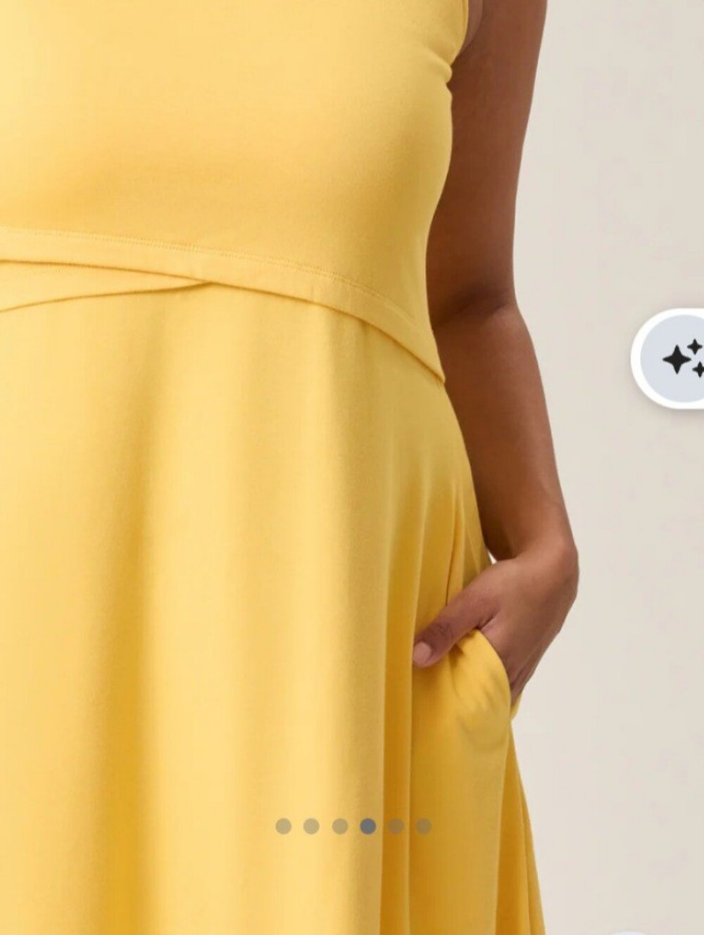 Kindred Bravely Penelope Crossover Yellow Sleeveless Nursing Midi Dress - Picture 2 of 5
